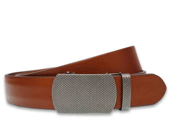 Automatik Gürtel – Buffalo Brown x Silver Plaid